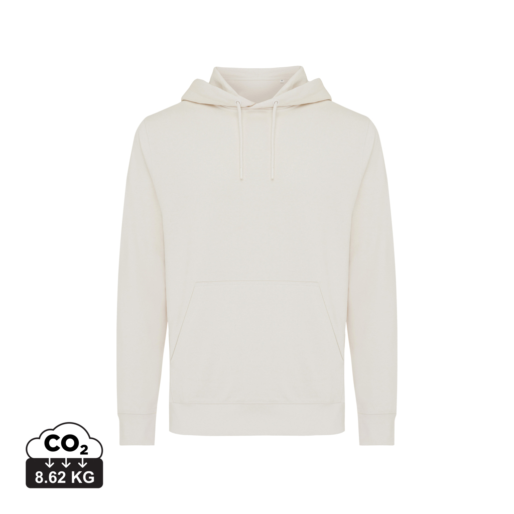 Sweat à capuche unisexe promotionnel coton bio Rila Iqoniq Ivory White
